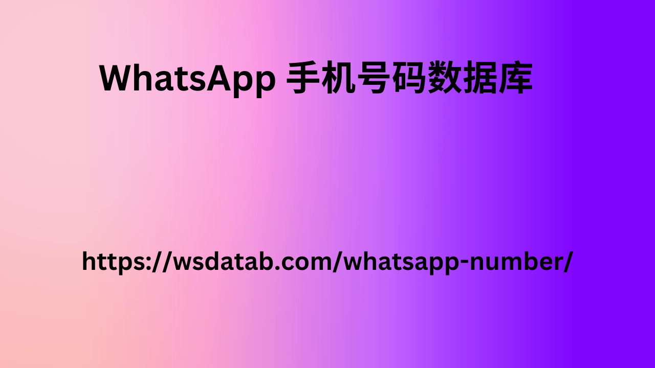 WhatsApp 号码数据